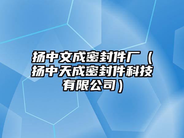 揚中文成密封件廠（揚中天成密封件科技有限公司）