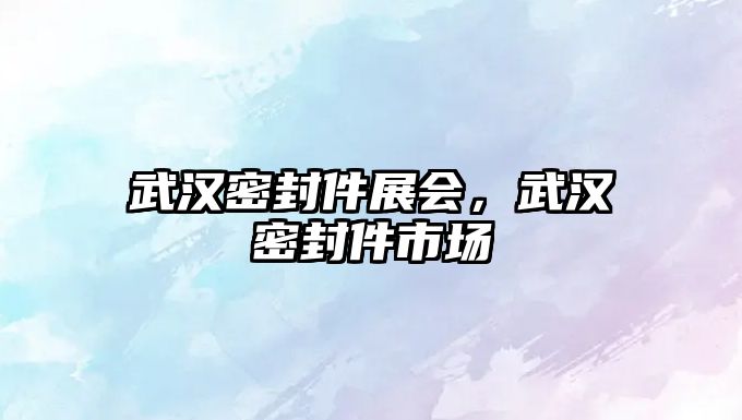 武漢密封件展會，武漢密封件市場