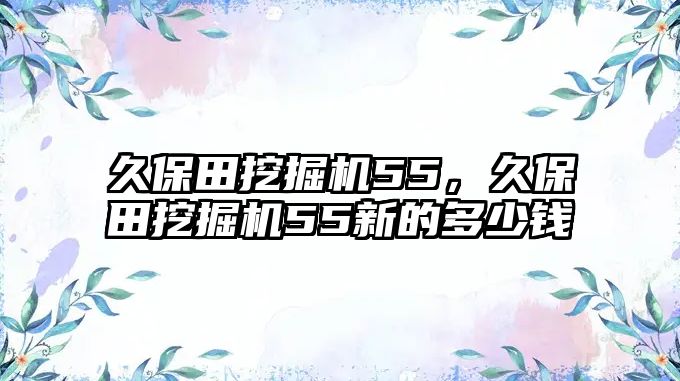 久保田挖掘機(jī)55，久保田挖掘機(jī)55新的多少錢