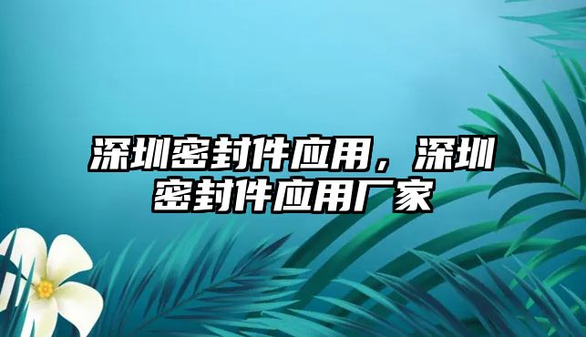 深圳密封件應(yīng)用，深圳密封件應(yīng)用廠家