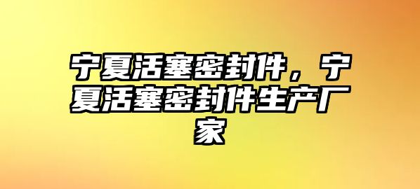 寧夏活塞密封件，寧夏活塞密封件生產(chǎn)廠家