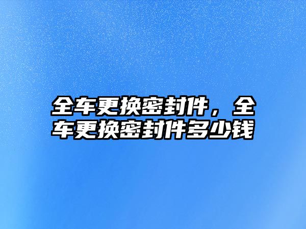 全車更換密封件，全車更換密封件多少錢