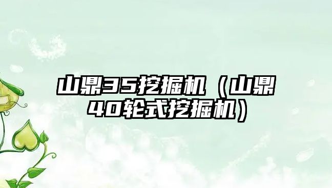 山鼎35挖掘機（山鼎40輪式挖掘機）