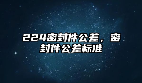 224密封件公差，密封件公差標(biāo)準(zhǔn)