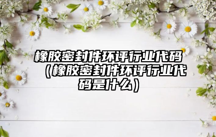 橡膠密封件環(huán)評行業(yè)代碼（橡膠密封件環(huán)評行業(yè)代碼是什么）