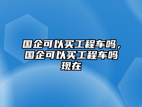 國企可以買工程車嗎，國企可以買工程車嗎現(xiàn)在