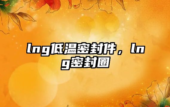 lng低溫密封件，lng密封圈