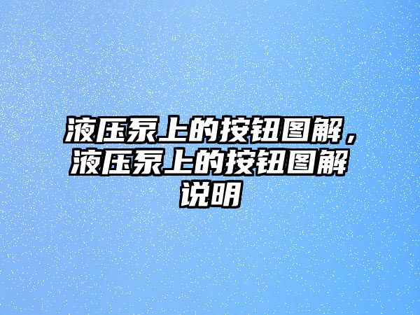 液壓泵上的按鈕圖解，液壓泵上的按鈕圖解說(shuō)明