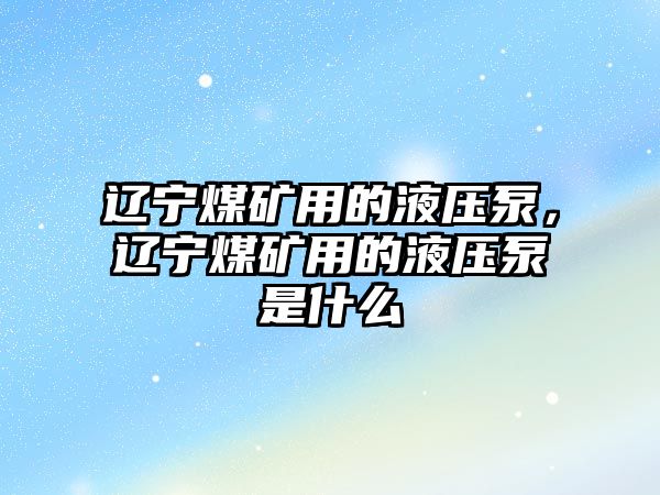 遼寧煤礦用的液壓泵，遼寧煤礦用的液壓泵是什么