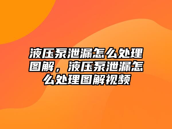 液壓泵泄漏怎么處理圖解，液壓泵泄漏怎么處理圖解視頻