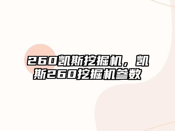 260凱斯挖掘機，凱斯260挖掘機參數