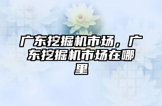 廣東挖掘機市場，廣東挖掘機市場在哪里