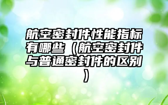 航空密封件性能指標(biāo)有哪些（航空密封件與普通密封件的區(qū)別）