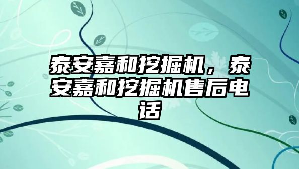 泰安嘉和挖掘機(jī)，泰安嘉和挖掘機(jī)售后電話