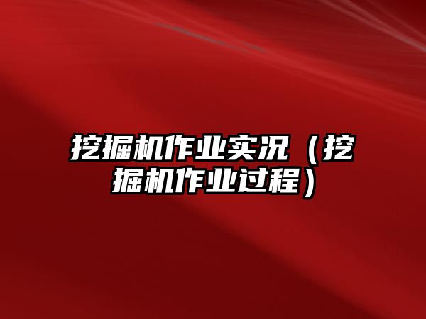 挖掘機(jī)作業(yè)實(shí)況（挖掘機(jī)作業(yè)過(guò)程）