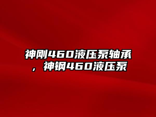 神剛460液壓泵軸承，神鋼460液壓泵