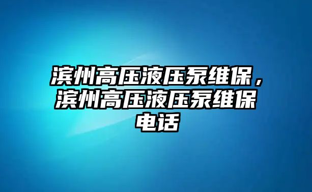 濱州高壓液壓泵維保，濱州高壓液壓泵維保電話