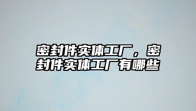 密封件實(shí)體工廠，密封件實(shí)體工廠有哪些