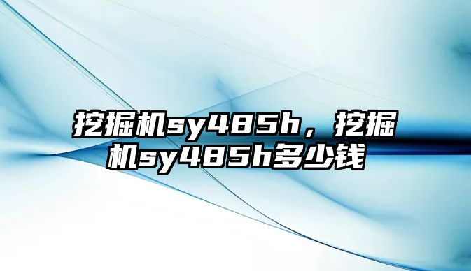 挖掘機sy485h，挖掘機sy485h多少錢