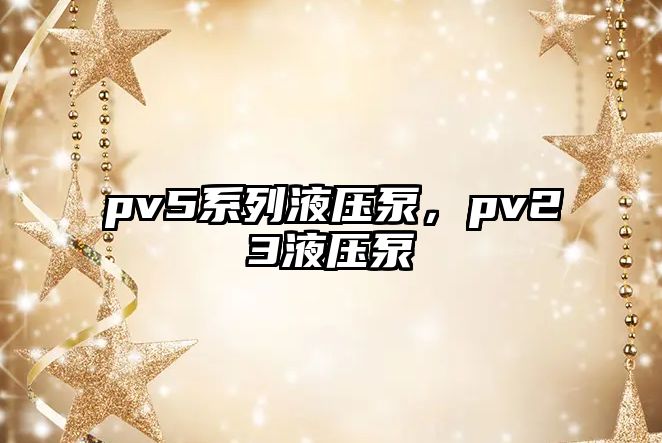 pv5系列液壓泵，pv23液壓泵