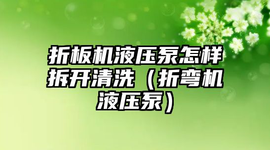 折板機液壓泵怎樣拆開清洗（折彎機液壓泵）