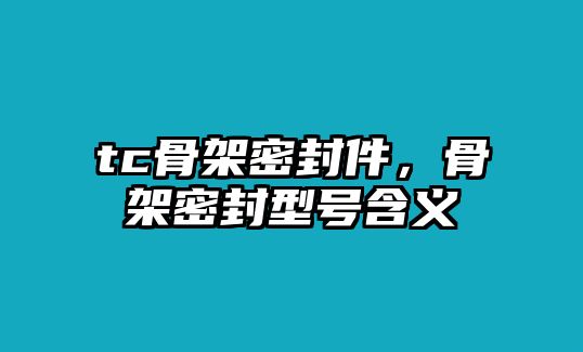 tc骨架密封件，骨架密封型號含義