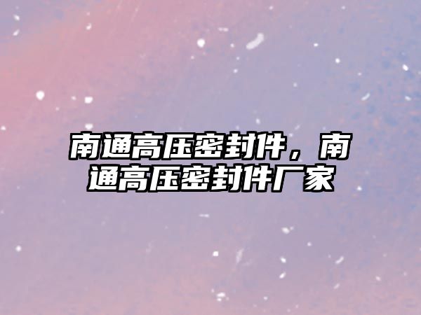 南通高壓密封件，南通高壓密封件廠家