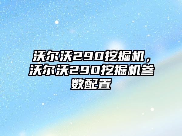 沃爾沃290挖掘機，沃爾沃290挖掘機參數(shù)配置