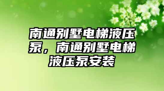 南通別墅電梯液壓泵，南通別墅電梯液壓泵安裝