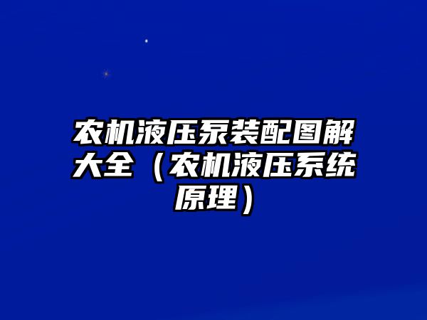 農(nóng)機(jī)液壓泵裝配圖解大全（農(nóng)機(jī)液壓系統(tǒng)原理）