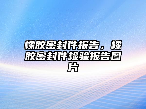 橡膠密封件報告，橡膠密封件檢驗(yàn)報告圖片