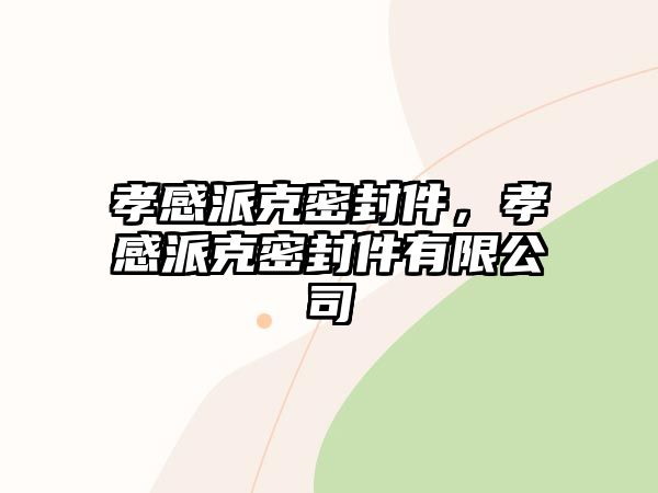 孝感派克密封件，孝感派克密封件有限公司