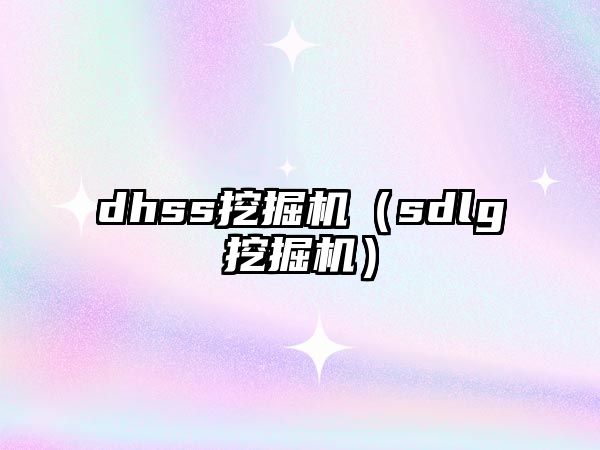 dhss挖掘機（sdlg挖掘機）