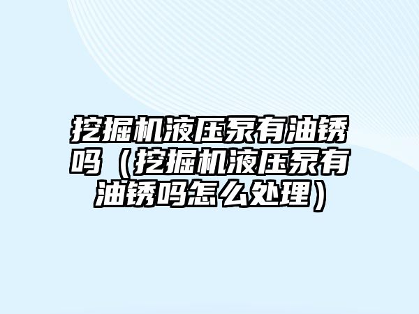 挖掘機液壓泵有油銹嗎（挖掘機液壓泵有油銹嗎怎么處理）