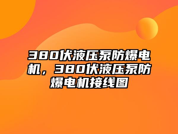 380伏液壓泵防爆電機(jī)，380伏液壓泵防爆電機(jī)接線圖