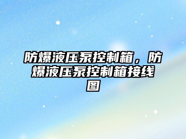 防爆液壓泵控制箱，防爆液壓泵控制箱接線圖