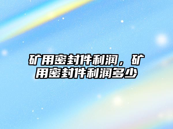 礦用密封件利潤，礦用密封件利潤多少