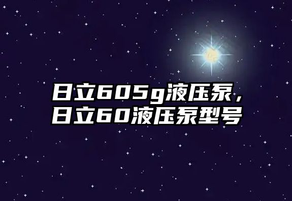 日立605g液壓泵，日立60液壓泵型號