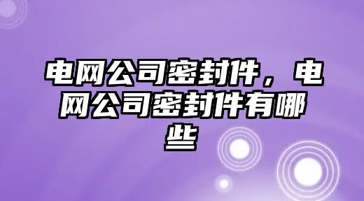 電網公司密封件，電網公司密封件有哪些