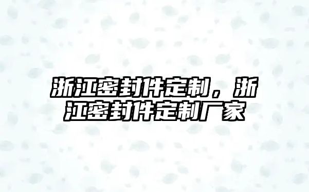 浙江密封件定制，浙江密封件定制廠家