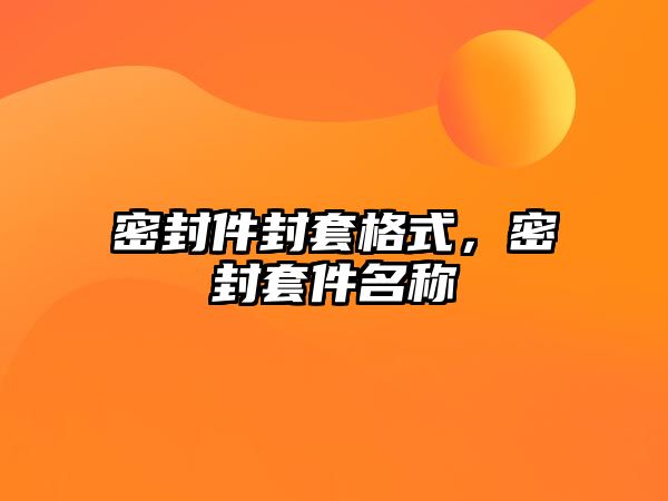 密封件封套格式，密封套件名稱(chēng)