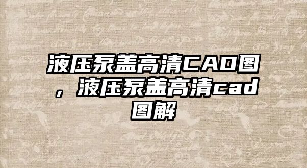 液壓泵蓋高清CAD圖，液壓泵蓋高清cad圖解