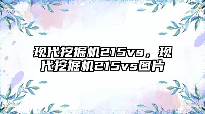 現(xiàn)代挖掘機(jī)215vs，現(xiàn)代挖掘機(jī)215vs圖片