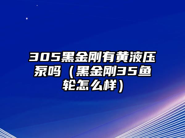 305黑金剛有黃液壓泵嗎（黑金剛35魚輪怎么樣）