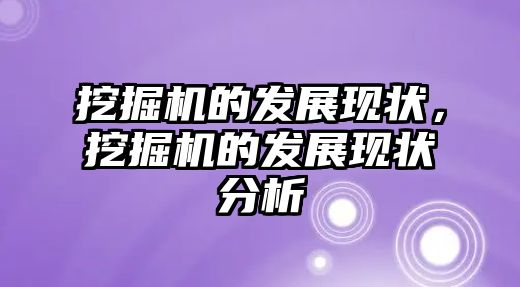 挖掘機的發(fā)展現(xiàn)狀，挖掘機的發(fā)展現(xiàn)狀分析