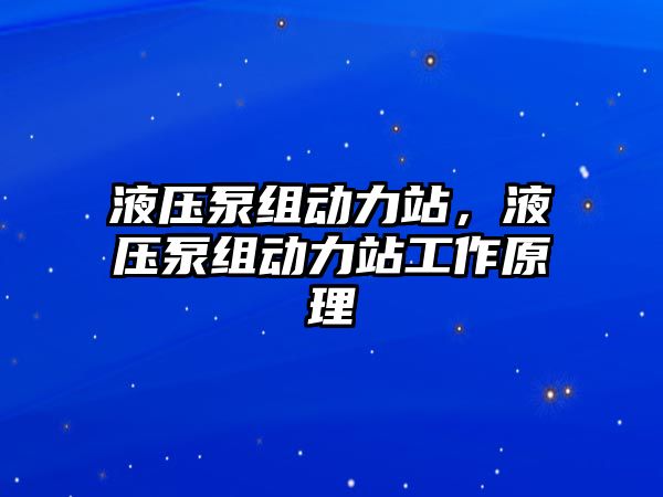 液壓泵組動力站，液壓泵組動力站工作原理