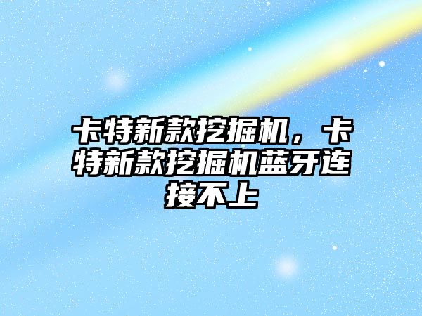 卡特新款挖掘機，卡特新款挖掘機藍牙連接不上