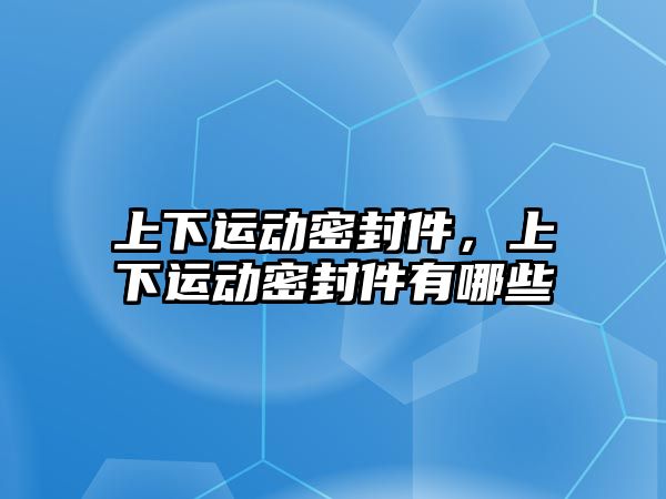 上下運動密封件，上下運動密封件有哪些