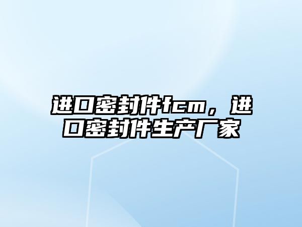 進(jìn)口密封件fcm，進(jìn)口密封件生產(chǎn)廠家