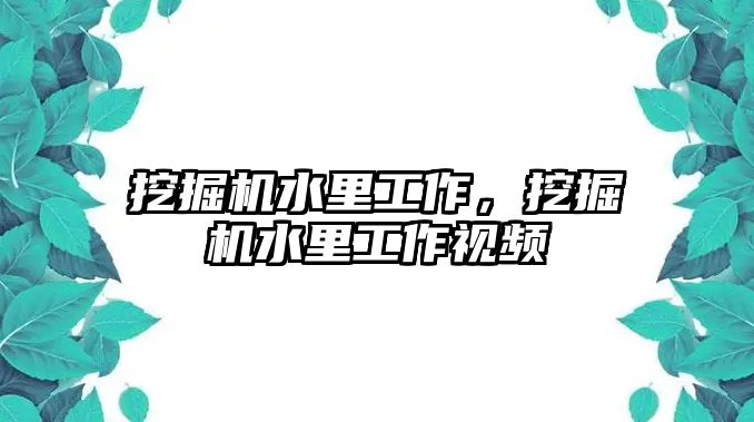 挖掘機水里工作，挖掘機水里工作視頻